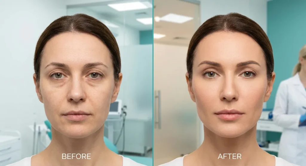 Facial rejuvenation procedure at Istanbul clinic